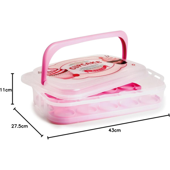 حامل كب كيك من سنيبس 7 لتر ، وردي