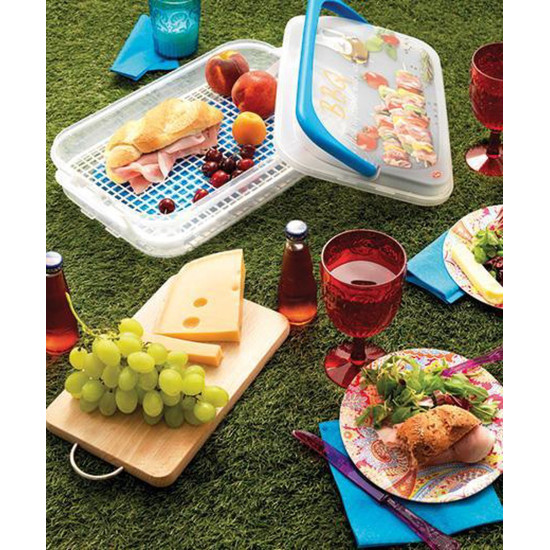 علبة طعام سنيبس ماكسي آيس للشواء، سعة 7 لترات، أزرق