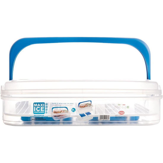 علبة طعام سنيبس ماكسي آيس للشواء، سعة 7 لترات، أزرق