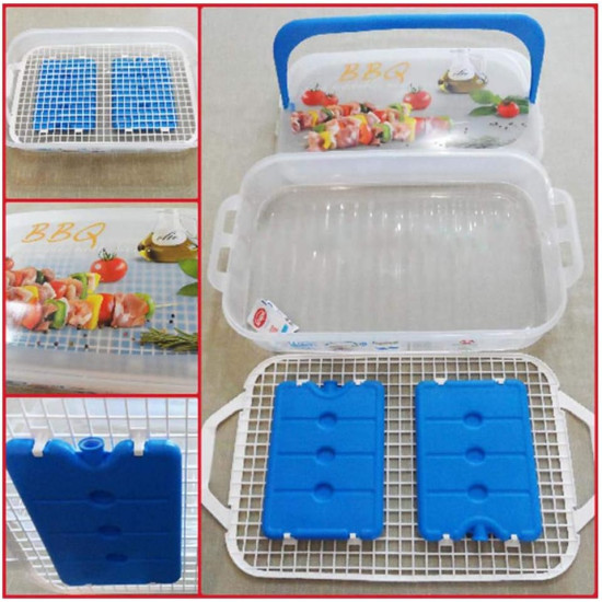 علبة طعام سنيبس ماكسي آيس للشواء، سعة 7 لترات، أزرق