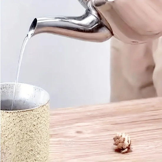 براد شاي من الفولاذ المقاوم للصدأ بمقبض معزول، سعة 0.66 لتر