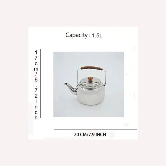 براد شاي من الفولاذ المقاوم للصدأ بمقبض معزول، سعة 1.4 لتر