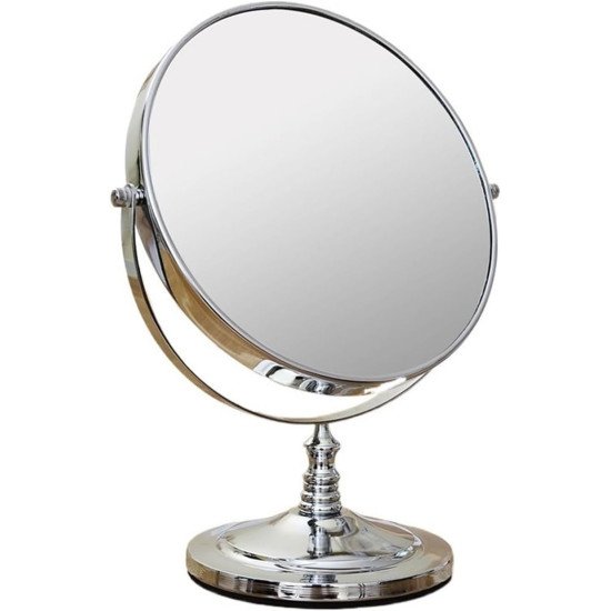 Elegant Double-Sided Round Mirror - Regular Mirror + Magnifying Mirror 15cm