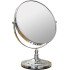 Elegant Double-Sided Round Mirror - Regular Mirror + Magnifying Mirror 15cm