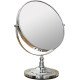 Elegant Double-Sided Round Mirror - Regular Mirror + Magnifying Mirror 15cm