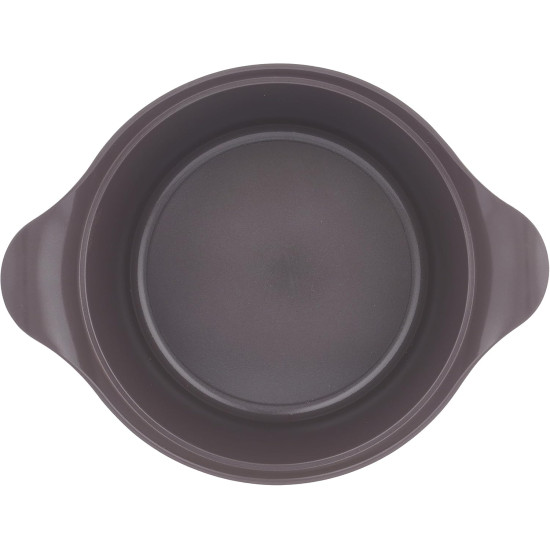 قدر نيوفلام أيني سيراميك بغطاء زجاجي، 26 سم وردي