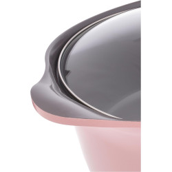 قدر نيوفلام أيني سيراميك بغطاء زجاجي، 26 سم وردي