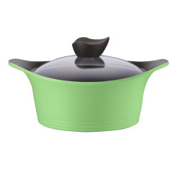 قدر نيوفلام أيني سيراميك بغطاء زجاجي، 26 سم اخضر