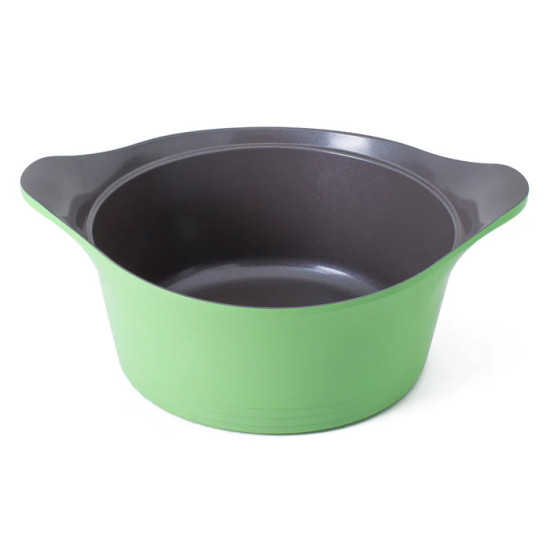 قدر نيوفلام أيني سيراميك بغطاء زجاجي، 26 سم اخضر