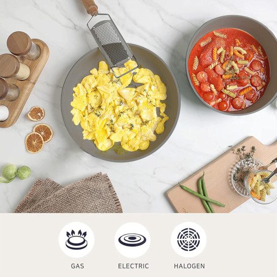 طقم اواني نيوفلام سيراميك ميداس 9 قطع غطاء زجاج