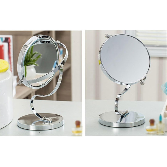 مراية دائرية ذات وجهين - مرآة عادية + مرآة مكبرة 17سم مراية دائرية ذات وجهين - مرآة عادية + مرآة مكبرة 17سم