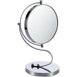 Elegant Double-Sided Round Mirror - Regular Mirror + Magnifying Mirror 17cm