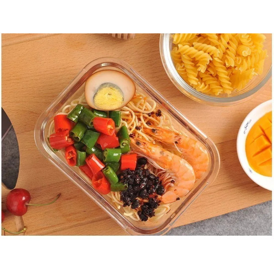 علب تخزين زجاج مربع من ليهي 800 مل