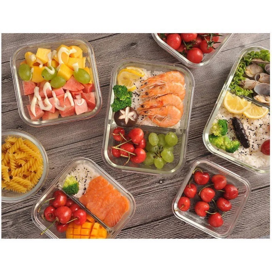 علب تخزين زجاج دائري من ليهي 950 مل