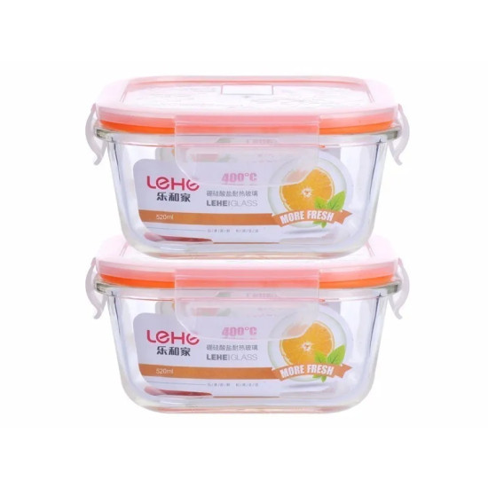 علب تخزين زجاج مربع من ليهي 800 مل