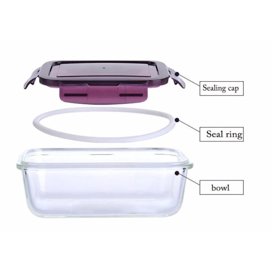 علب تخزين زجاج دائري من ليهي 950 مل