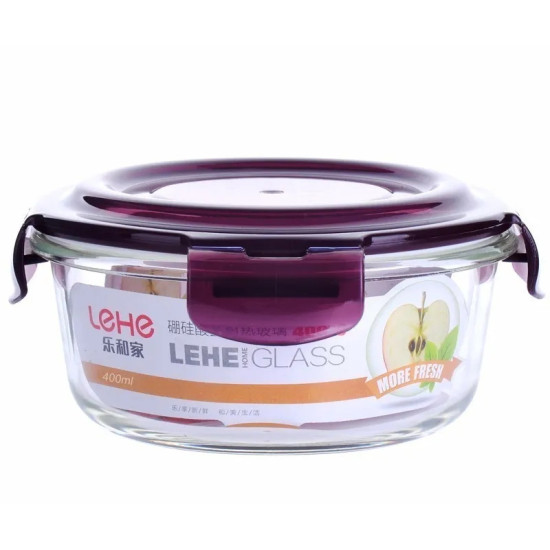 علب تخزين زجاج دائري من ليهي 950 مل