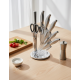 7-Piece Stainless Steel Kitchen Knife Set with Rotating Holder