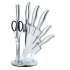 7-Piece Stainless Steel Kitchen Knife Set with Rotating Holder