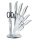 7-Piece Stainless Steel Kitchen Knife Set with Rotating Holder