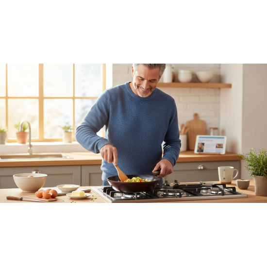 مقلاة ماي بان نيوفلام ألومنيوم سيراميك أحمر 24 سم