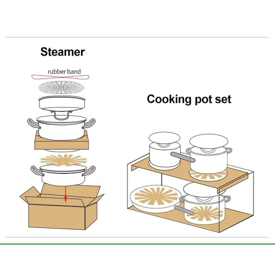 3-Tier Stainless Steel Steamer, 26cm