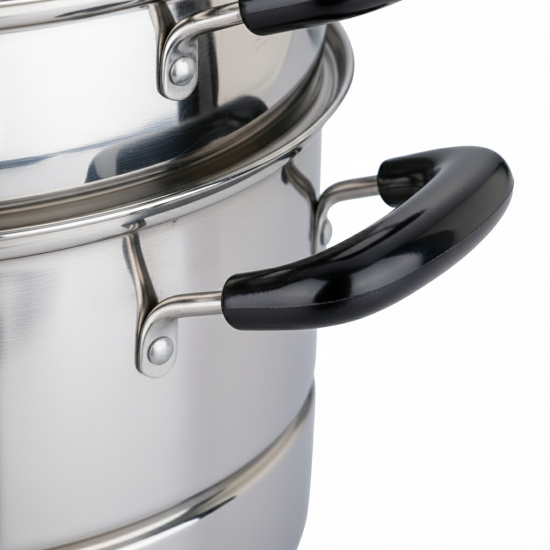 3-Tier Stainless Steel Steamer, 26cm