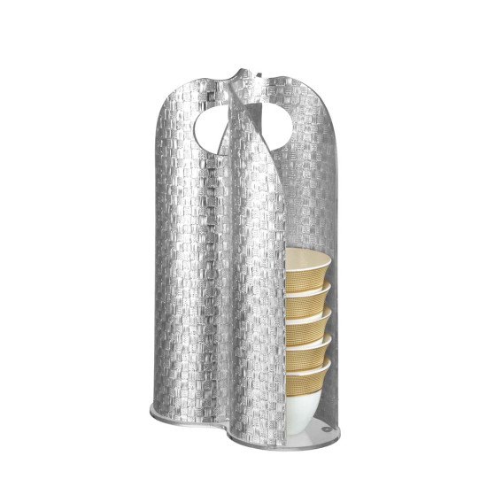 حامل فناجيل قهوة من الجانبين فضي