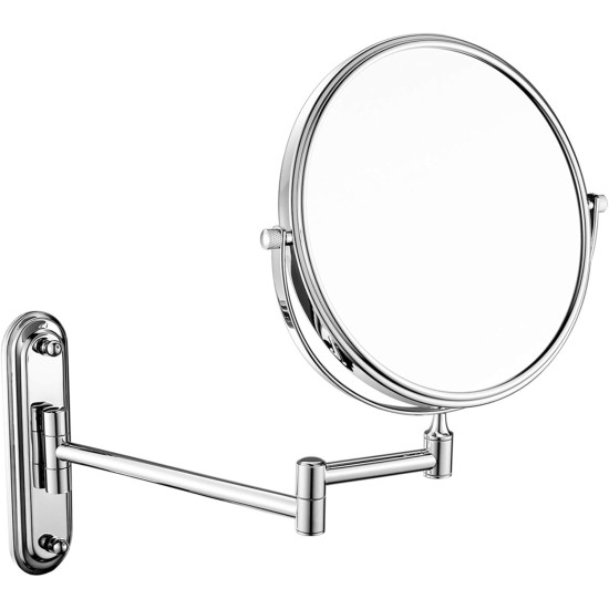 Double-Sided Round Wall Mirror - Regular Mirror + 20cm Magnifying Mirror Double-Sided Round Wall Mirror - Regular Mirror + 20cm Magnifying Mirror