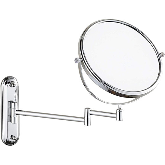Double-Sided Round Wall Mirror - Regular Mirror + 20cm Magnifying Mirror Double-Sided Round Wall Mirror - Regular Mirror + 20cm Magnifying Mirror