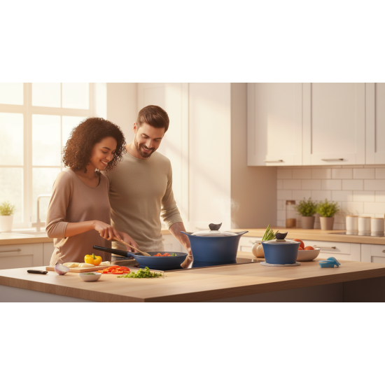 طقم تيلي من نيوفلام لون أزرق 5 قطع