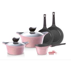 طقم تيلي من نيوفلام لون وردي 7 قطع