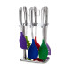 Silicone spoon set with stainless steel holder 7 pieces