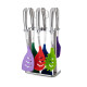 Silicone spoon set with stainless steel holder 7 pieces