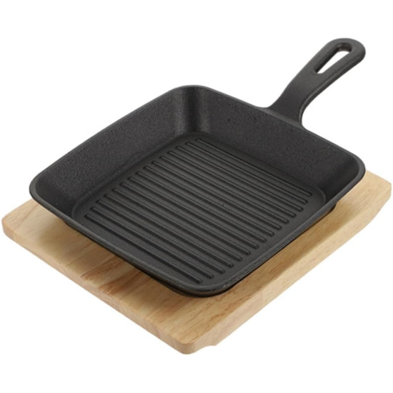 Square iron grill pan