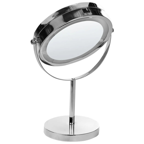 مراية دائرية ذات وجهين مضيئة - مرآة عادية + مرآة مكبرة 15 سم مراية دائرية ذات وجهين مضيئة - مرآة عادية + مرآة مكبرة 15 سم