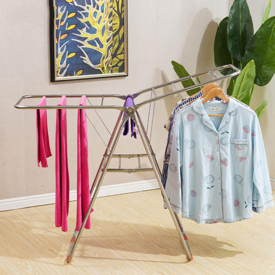 منشر ملابس متعدد الوظائف قابل للطي على الأرضية