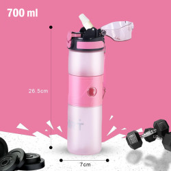 زمازم مياه رياضية مع شفاطة بلاستيكية، 4 الوان سعة 700 مل