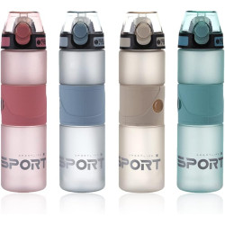 زمازم مياه رياضية مع شفاطة بلاستيكية، 4 الوان سعة 700 مل