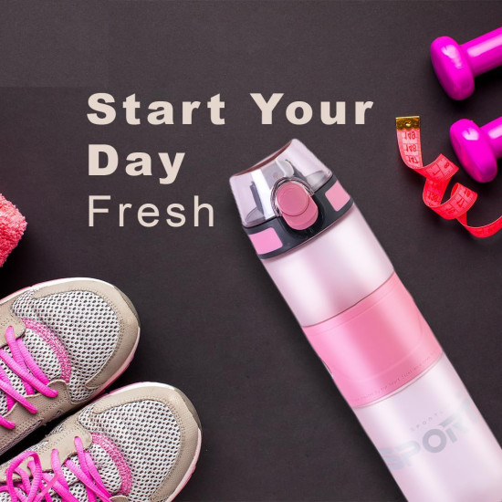 زمازم مياه رياضية مع شفاطة بلاستيكية، 4 الوان سعة 700 مل