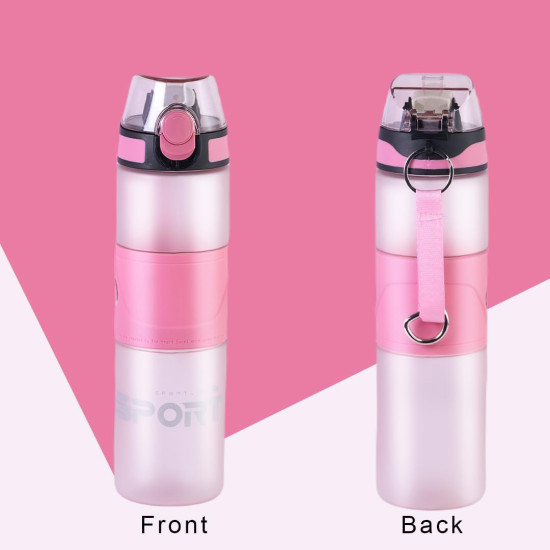 زمازم مياه رياضية مع شفاطة بلاستيكية، 4 الوان سعة 700 مل