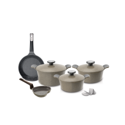 Neoflam Exterma pots set of 8 pieces, beige