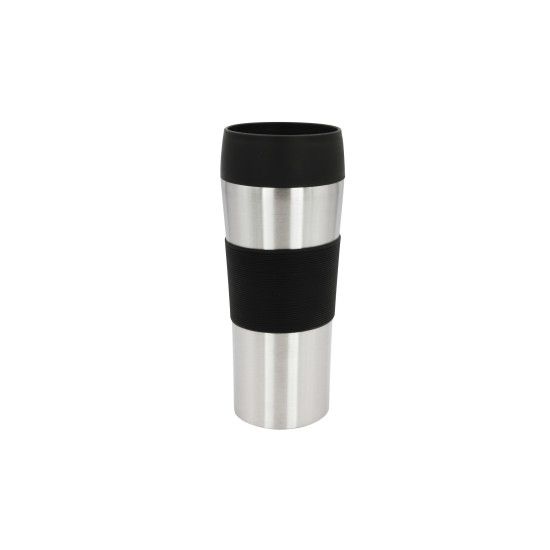 Silver and black heat preservation mug, 400 ml