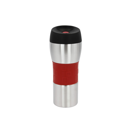 Silver and red heat preservation mug, 400 ml