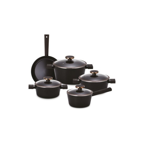 pots of Korean ceramic (Nobles) black pots, 9 pieces