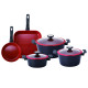 Black granite pots set (De Chef) 8 pieces