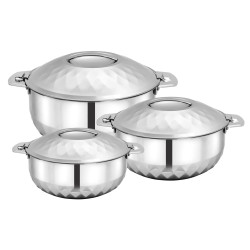 طقم 3 قطع حافظات استيل هندي 2500+3500+5000مل