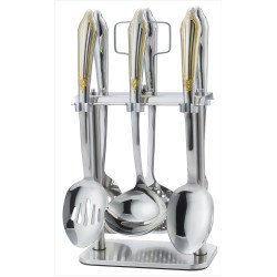 طقم ملاعق  ستانلس ستيل استاند مكون من 7 قطعه