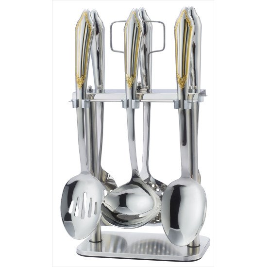 طقم ملاعق  ستانلس ستيل استاند مكون من 7 قطعه