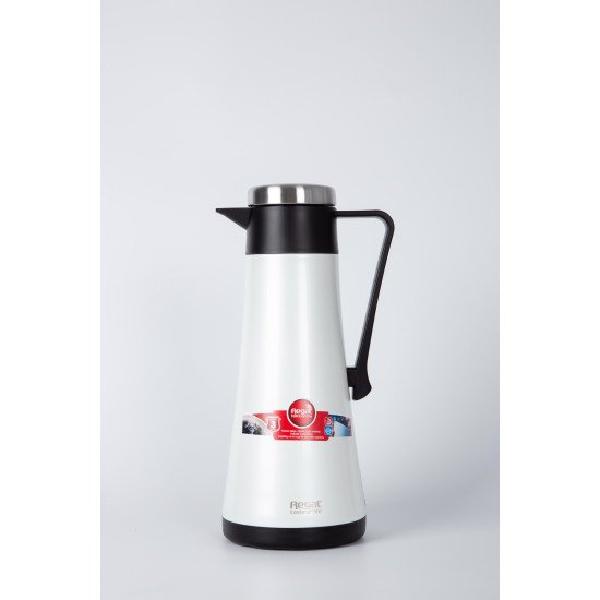 White Stainless steel thermos, 1 litres